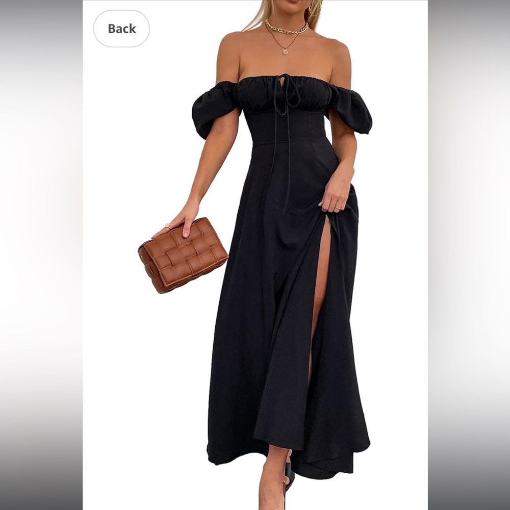KUTUMAI puff sleeves lace up dress ✨